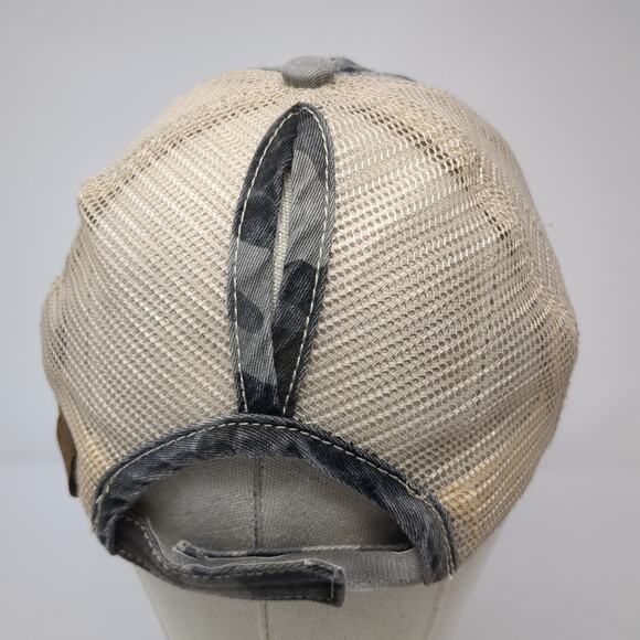 C.C Exclusives Strapback Trucker Hat Multi One Size Mesh Back Camo Ponytail - Picture 6 of 9